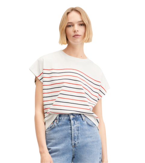 White Striped Loose T-Shirt
